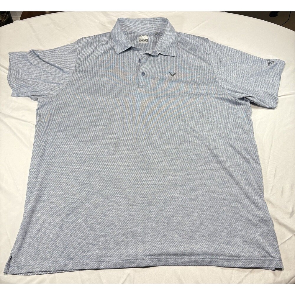 Callaway Opti-Dri Polo Men’s XXL Gray Blue Heather Performance Golf Shirt